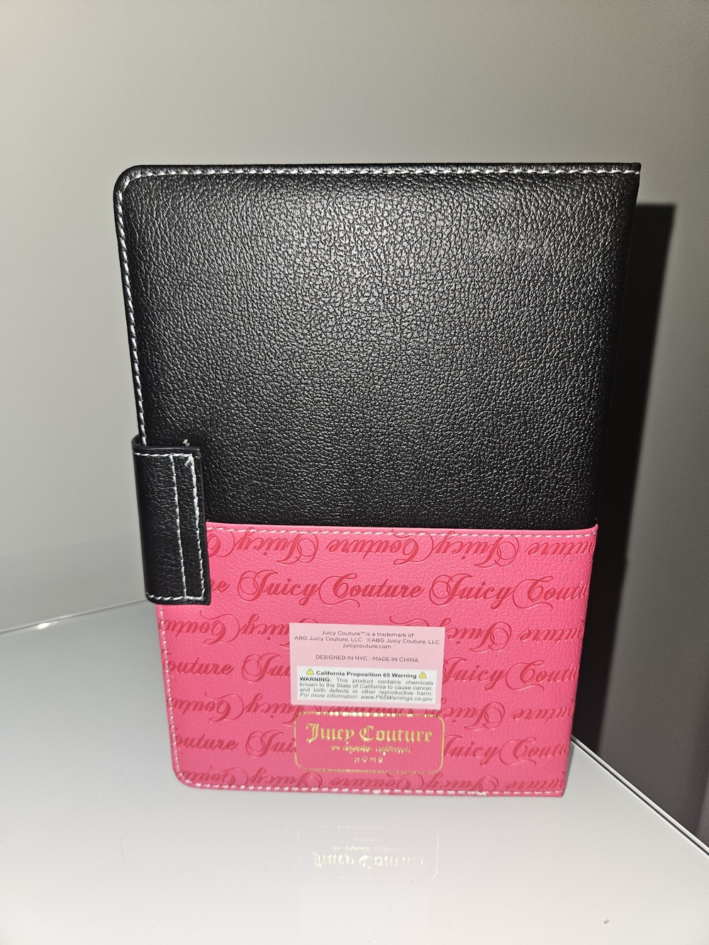 Juicy Couture Black and Pink Journal with Gold Crest & Crown Pen - Picture 2 of 3